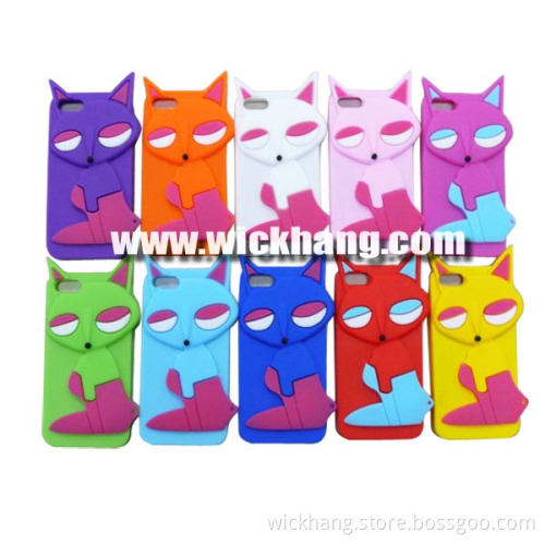 3D Cute Fox Style Silicon Rubber Case for iPhone 5